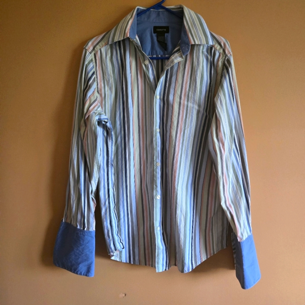 Claiborne Striped Button-Down PTP=21.5"